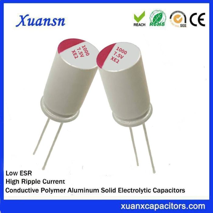 Polymer capacitor 1000uf 7.5v